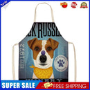 Scarf Dog Linen Kitchen Apron Household Waterproof Cooking Bibs (82x68cm)
