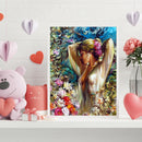 DIY Paint By Number Kit Women in Flowers No Frame for Home Decorative Art