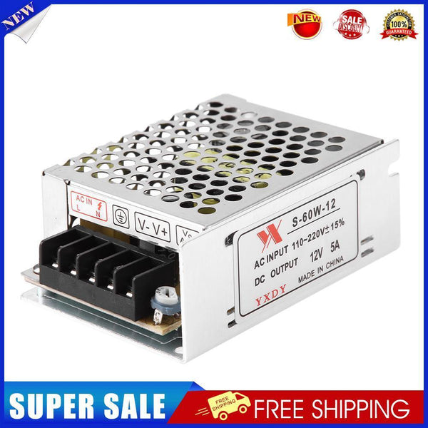 5pcs DC 12V 5A 60W Lighting Transformer LED Driver Switch Supply Adapter