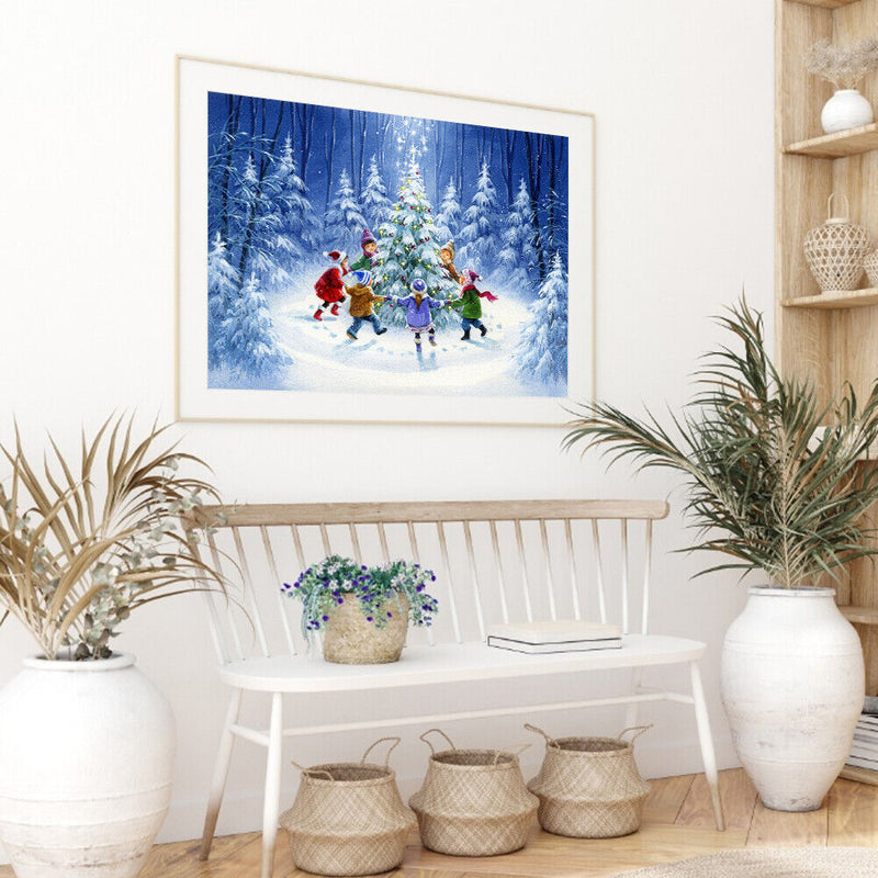 Christmas Tree Kids Oil Paint By Numbers DIY Wall Art Craft Home Decoration Gift