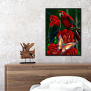 5D Full Round Drill Drawing Picture Parrot Rose Diamond Painting Room Decoration