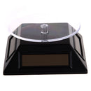 Mini 4 Panels Solar Powered Turn Table Rotary Jewelry Display Stand Black