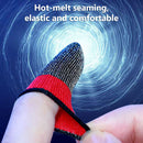Gaming Finger Sleeve for PUBG Game Controller Gloves Fingertips (Black+Red)