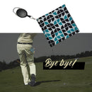 Waterproof Golf Ball Cleaning Towel with Retractable Carabiner Hook (Blue) Newly