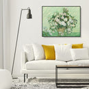 Frameless Painting By Numbers DIY White Rose Hand Painted Canvas Oil Art Picture