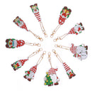 10/21pcs Keychain Pendant Handmade DIY Mosaic Christmas Gnome Bag Accessories