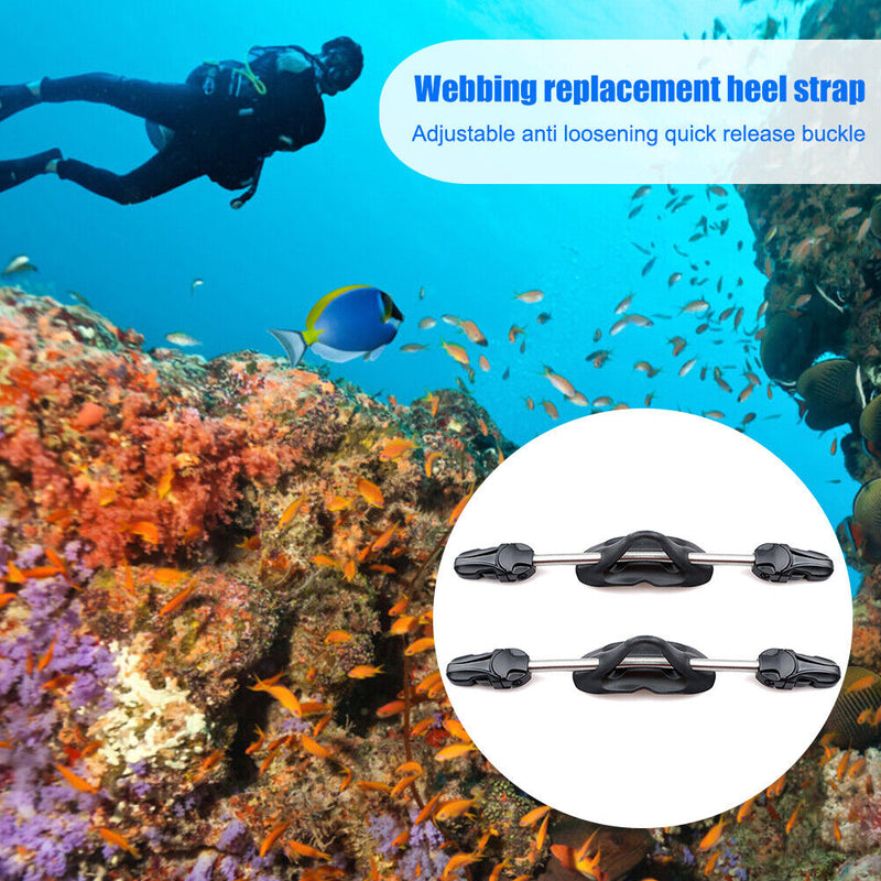 #A Adjustable Fin Buckle Quick Release Spring Laces Portable for Diving Accessor