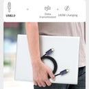 USB2.0 PD3.1 Type-C Male Charging Cable 10Gbps for Mobile Phone/Laptop/Tablet