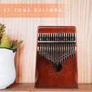 17 Keys Kalimba Musical Instrument Mahogany Thumb Piano Mbira (Coffee)