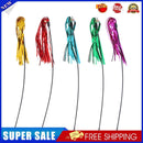 5pcs Funny Colorful Ring Paper Cat Stick Teaser Wand Playing Rod with Bell