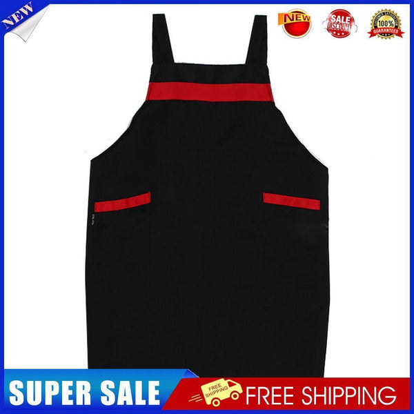 Unisex Lovely Solid Cooking Kitchen Restaurant Bib Apron with PocketBlack)