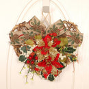 Home Decor Christmas Wreath Door Hanging Wreath Flower Garland Heart-shaped