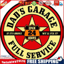 Round Garage Service Retro Metal Plate Tin Sign Plaque Poster Wall Decor