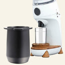 Alloy Coffee Dosing Cup Powder Feeder Coffee Tamper Kitchen Tool (Black)