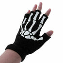 1 Pair Skeleton Cycling Gloves Outdoor Sports Bicycle Finger Gloves M3T2 C4G0