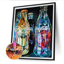 5D DIY Full Drill Square Shape Glass Bottle Rhinestone Diamond Drawing for Home