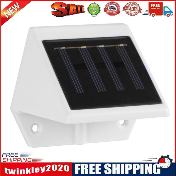 2X4LED Fence Lamp Solar Powered Plastic Stair Wall Light Outdoor Garden