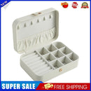 Velvet Jewelry Box Portable Necklace Earrings Organizer with Lock (White)