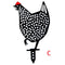 Acrylic Hollow Chicken Ornaments Backyard Lawn Stakes Yard Art Decor (C)