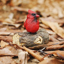 Ornament Yard Decoration Simulation Red Bird Courtyard Decor Tree Stump Bird