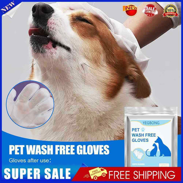6pcs Cats Dogs Grooming No Rinse Disposable Cleaning Massage Gloves Pet Produ