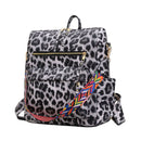 Fashion Women Backpack Animal Leopard Zebra Print Leather Handheld Backpacks