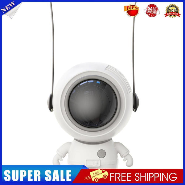 Summer Silent Air Cooling Fan Leafless Travel Desktop Wearable Fans (White)