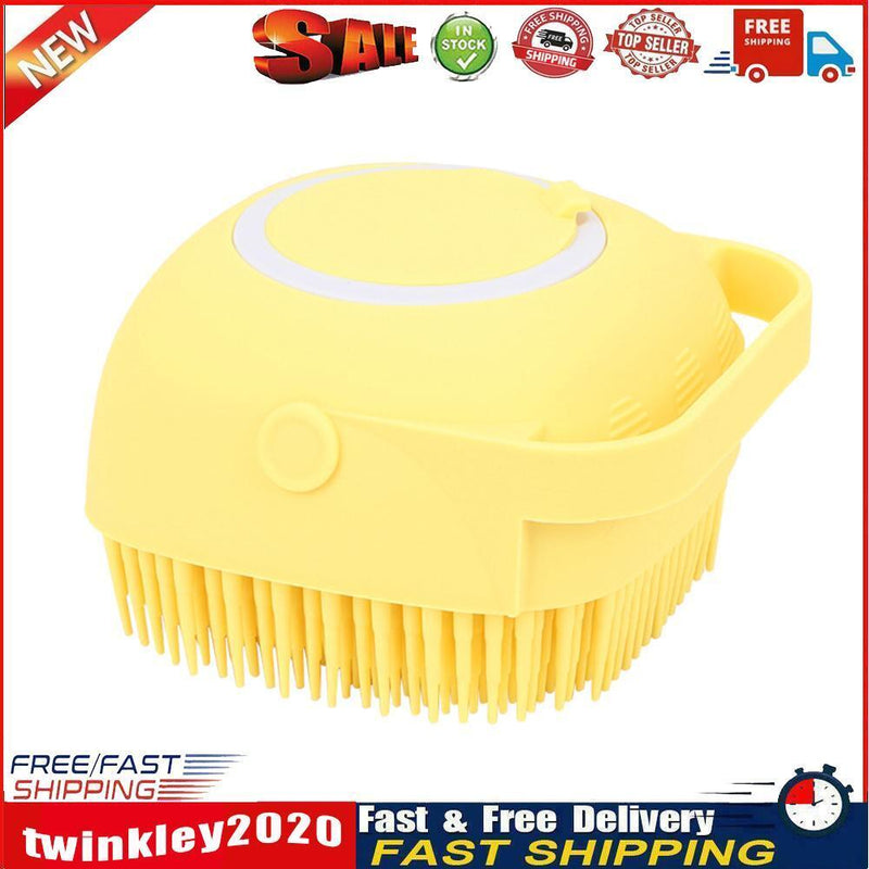 Pet Dog Massage Shampoo Brush Cat Bath Shower Brush Cleaning Comb (Yellow) Newly