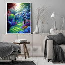 Colorful Woods Oil Paint By Numbers Kits DIY Handpainted on Canvas Wall Art