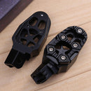2pcs Universal 8mm Metal Motorcycle Foot Pedals Footrests w/ Spring(Black) Newly