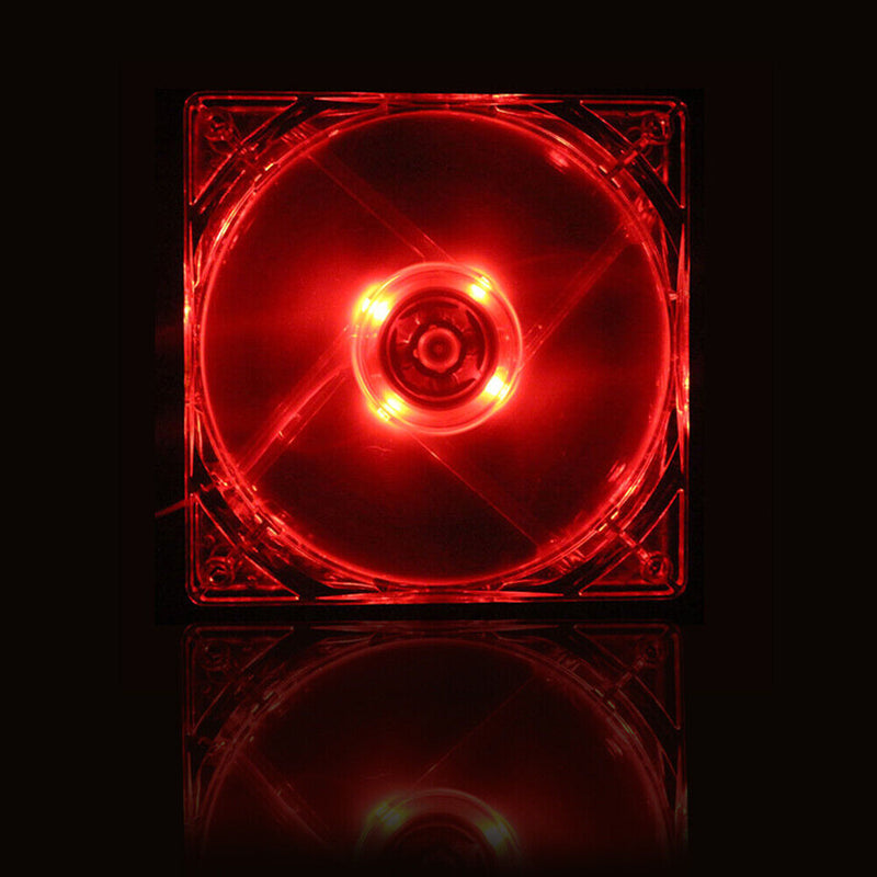 12cm 120mm RED LED 12V 4Pin Computer PC Enclosure Cooler CPU LED Fan