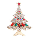 Fashion Cute Christmas Tree Star Crystal Women Charm Brooch Pin Jewelry Gifts~