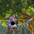Hanging Bird House DIY Diamond Painting Wooden Bird Nest Shelter for Garden