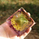 Pyramid Ogan Crystal Energy Tower Nature Reiki Chakra Crushed Stone (A) Newly