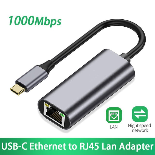 External Gigabit 1000Mbps Type-C to RJ45 Ethernet Adapter USB 3.1 LAN Converter