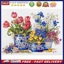 Partial Embroidery Flower Pattern Stamped Canvas 11CT DIY Cross Stitch Kits