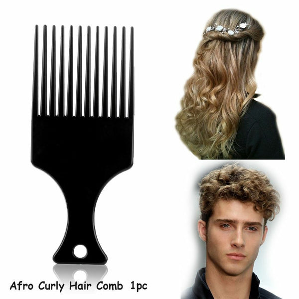 Woman Long Tooth Plastic  Black Afro Comb Salon  Curly Hair Brush Hairdressing