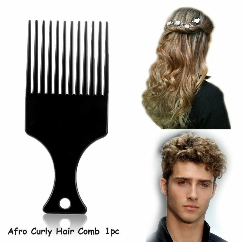 Woman Long Tooth Plastic  Black Afro Comb Salon  Curly Hair Brush Hairdressing