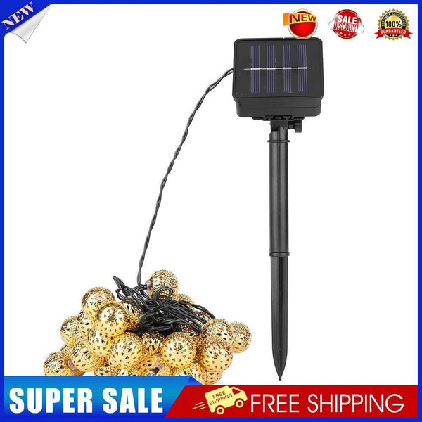 Solar Moroccan Ball Lamp String LED Metal Hollow Colorful Fairy Light (7m)