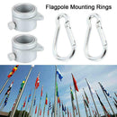 2* Metal Flag Pole Flagpole Rotating Rings Clip Anti Grommet Wrap Mounting S4Z7