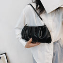 Fashion Ladies Party Wristlet Underarm Bag Cloud Pleated Handbag PU Leather Tote