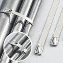 100PCS 4.6x200mm Stainless Steel Exhaust Wrap Coated Locking Cable Zip Ties