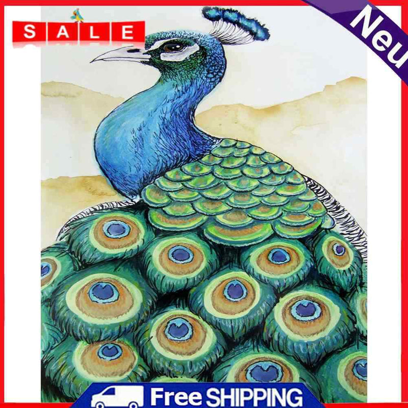 40x50cm Frameless Peacock DIY Oil Paint By Number Picture Home Living Room Decor