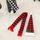 Christmas Wine Bottle Bag Washable Plaid Bottle Cap Portable Home Party Ornament