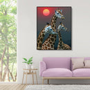 Painting By Numbers Kit DIY Giraffe Sun Hand Painted Canvas Oil Art Picture