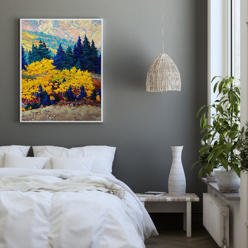 Oil Paint By Numbers Canvas Drawing DIY Forest Picture Hand Painted Wall Art Kit