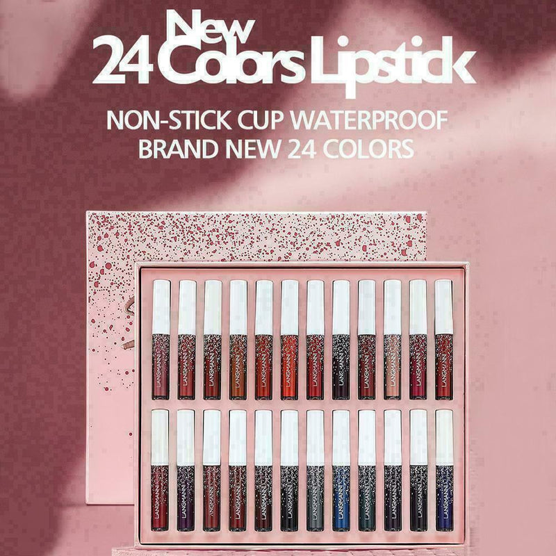Waterproof Long Lasting Velvet Matte Lipstick Makeup Colors Q6H9 Gloss 24 F7V0