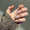 Wearable Full Cover Medium Long Length French Cat Eye Press on Nails False Nail