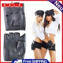 1 Pair Half Finger Leather Gloves Hollow Gloves for Outdoor Dancing