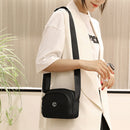 Waterproof Nylon Crossbody Bag Women Double Layer Zipper Small Shoulder Pouch